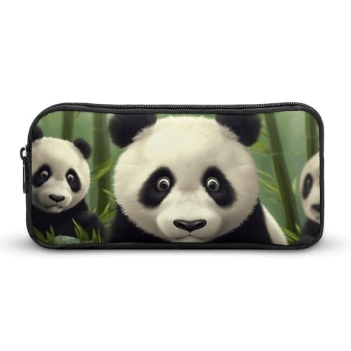 YQYBF Federmäppchen mit großem Fassungsvermögen, niedlicher Panda, niedlicher Reißverschluss, Kosmetiktasche, Aufbewahrungstasche für Damen und Herren, Stil:, 22*12*5cm von YQYBF
