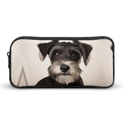 YQYBF Federmäppchen mit großem Fassungsvermögen, niedlicher Schnauzer-Stifttasche, niedlicher Reißverschluss, Kosmetiktasche, Aufbewahrungstasche für Damen und Herren, 22 x 12 x 5 cm, Stil, Stil:, von YQYBF