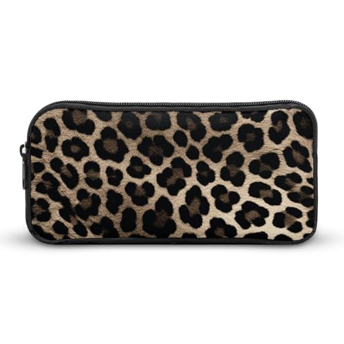 YQYBF Federmäppchen mit großem Fassungsvermögen, schwarzer Leopardenmuster, niedlicher Reißverschluss, Kosmetiktasche, Aufbewahrungstasche für Damen und Herren, Stil:, 22*12*5cm von YQYBF