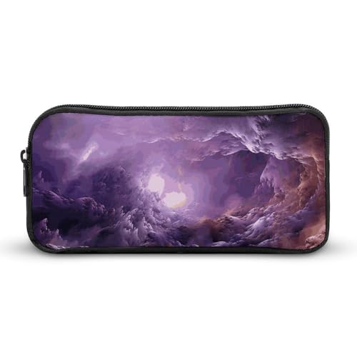 YQYBF Federmäppchen mit großem Fassungsvermögen, violett, Galaxie-Stifttasche, niedlicher Reißverschluss, Kosmetiktasche, Aufbewahrungstasche für Damen und Herren, Stil:, 22*12*5cm von YQYBF