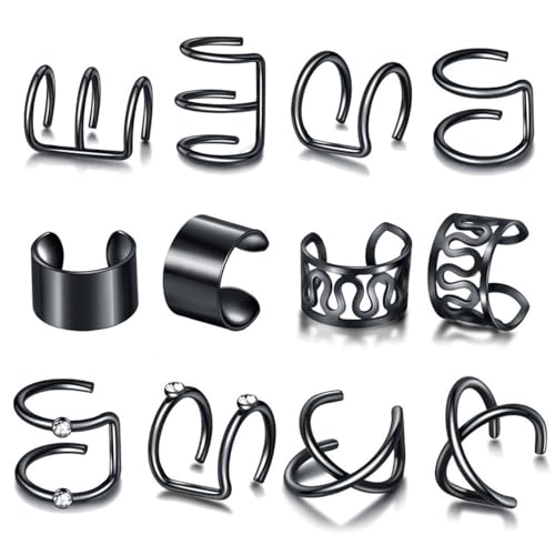 12 Stück im Set, Ohrringe Schwarz, Herren Ohrringe, Männer, Elegante Ohrstecker für Frauen und Männer, Ideal für Beruf, Festliche Anlässe und Freizeit 12 Stück im Set, Ohrringe Schwarz, Herren Ohrringe, Männer, Elegante Ohrstecker für Frauen und Männer, Ideal für Beruf, Festliche Anlässe und Freizeit von YQYCE