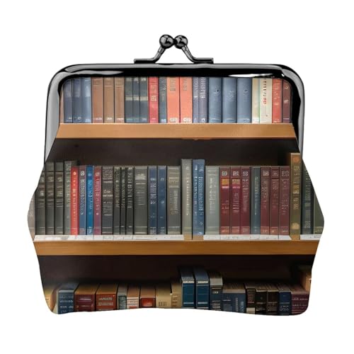 Bibliothek Bücherregal 1 Druck Münzgeldbörse Mini Kleingeld Geldbörse für Frauen Kleine Münzbörse für Kreditkarte ID Schlüssel, Schwarz, Einheitsgröße, Vintage von YQxwJL