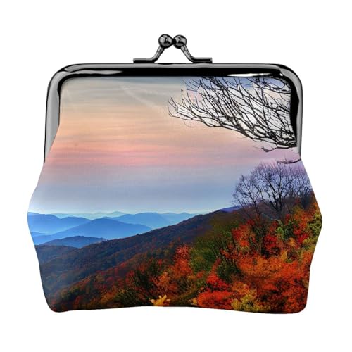 Blue Ridge Mountains Print Coin Purse Mini Change Purse for Women Small Coin Purse for Credit Card ID Key, Schwarz, Einheitsgröße, Vintage von YQxwJL