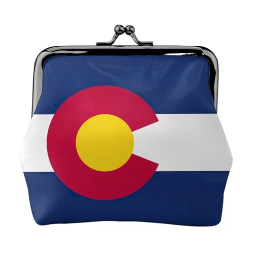 Colorado Münzbörse mit Flaggen-Druck, Mini-Geldbörse für Damen, kleine Münzbörse für Kreditkarte, Ausweis, Schlüssel, Schwarz, Einheitsgröße, Vintage von YQxwJL