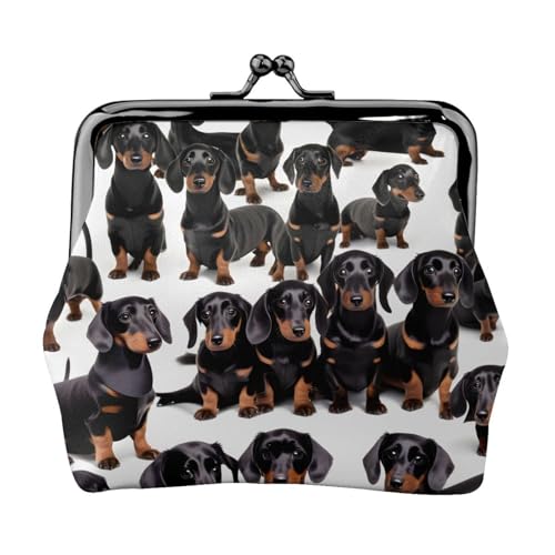 Dackel Weiner Haustier Hund Druck Münzgeldbörse Mini Kleingeld Geldbörse für Frauen Kleine Münzbörse für Kreditkarte ID Schlüssel, Schwarz, Einheitsgröße, Vintage von YQxwJL