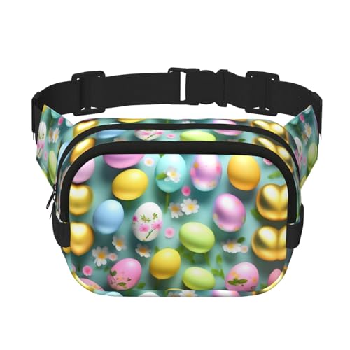 Damen Bauchtasche mit Aufschrift "Happy Easter", für Reisen, Outdoor, Laufen, Jagd, für Erwachsene, Schwarz, Einheitsgröße von YQxwJL