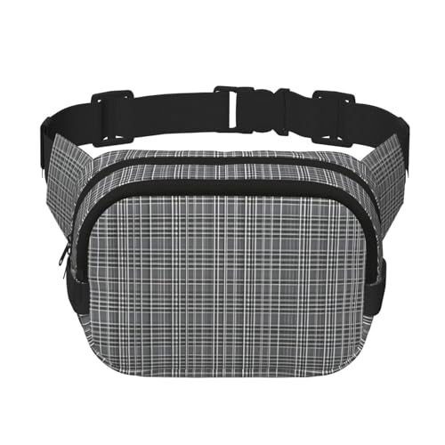 Damen Bauchtasche mit grauem Karomuster, für den Alltag, für Reisen, Outdoor, Laufen, Jagd, für Erwachsene, Schwarz, Einheitsgröße Damen Bauchtasche mit grauem Karomuster, für den Alltag, für Reisen, Outdoor, Laufen, Jagd, für Erwachsene, Schwarz, Einheitsgröße von YQxwJL