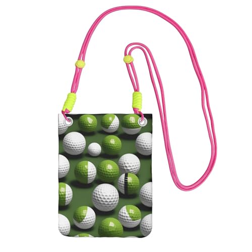 Golf-Druck-Schultertasche für Herren und Damen, lässige Mini-Handygeldbörsen, Anti-Diebstahl-Handytasche, für Wandern, Reisen, Fuchusia, Einheitsgröße von YQxwJL