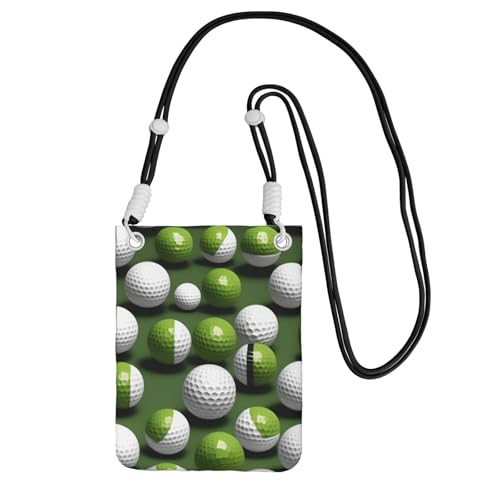 Golf-Druck-Schultertasche für Herren und Damen, lässige Mini-Handygeldbörsen, Anti-Diebstahl-Handytasche, für Wandern, Reisen, Schwarz, Einheitsgröße von YQxwJL
