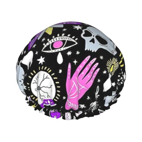 Magic Witch Witchcraft Bohemian Drawing Print Shower Caps for Women, Reusable Shower Cap,Hair Cap for Shower,Non-Slip Cute Shower Cap,Holiday Gift von YQxwJL