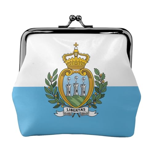 Münzbörse mit Flagge von San Marino, Mini-Geldbörse für Damen, kleine Münzbörse für Kreditkarte, Ausweis, Schlüssel, Schwarz, Einheitsgröße, Vintage von YQxwJL