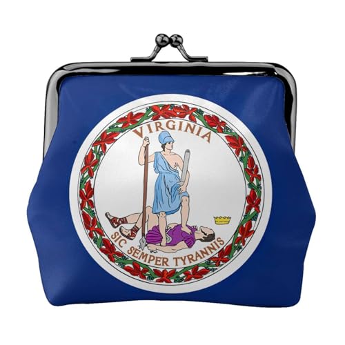 Münzbörse mit Flagge von Virginia, Mini-Geldbörse für Damen, kleine Münzbörse für Kreditkarte, Ausweis, Schlüssel, Schwarz, Einheitsgröße, Vintage von YQxwJL