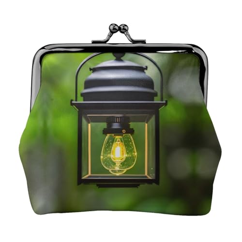 Münzbörse mit Glühwürmchen-und Laternen-Druck, Mini-Geldbörse für Damen, kleine Münzbörse für Kreditkarte, Ausweis, Schlüssel, Schwarz, Einheitsgröße, Vintage von YQxwJL
