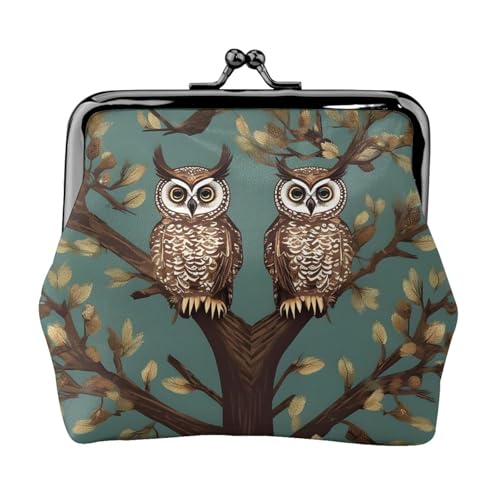 Münzgeldbörse mit Eulen-Motiv, kleine Geldbörse für Damen, kleine Münzbörse für Kreditkarte, Ausweis, Schlüssel, Schwarz, Einheitsgröße, Vintage von YQxwJL
