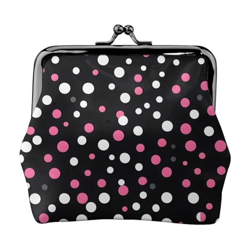 Münzgeldbörse mit schwarzen Punkten, Mini-Geldbörse für Damen, kleine Münzbörse für Kreditkarte, Ausweis, Schlüssel, Schwarz, Einheitsgröße, Vintage von YQxwJL