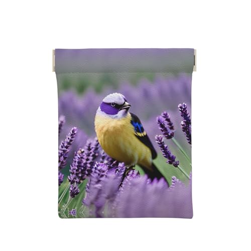 Münztasche mit amerikanischer Flagge, Münzfach, Kleingeldhalter, kleine Reisebrieftasche, für Münzen, Kleingeld, Kopfhörer, Schwarz und Weiß, Vogel in lila Lavendelblumen, Einheitsgröße, modisch Münztasche mit amerikanischer Flagge, Münzfach, Kleingeldhalter, kleine Reisebrieftasche, für Münzen, Kleingeld, Kopfhörer, Schwarz und Weiß, Vogel in lila Lavendelblumen, Einheitsgröße, modisch von YQxwJL