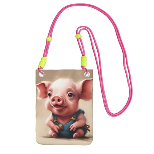 Naughty Pig Baby Print Sling Bag für Männer und Frauen, lässige Mini-Handygeldbörsen, Anti-Diebstahl-Handytasche, zum Wandern und Reisen, Fuchusia, Einheitsgröße von YQxwJL