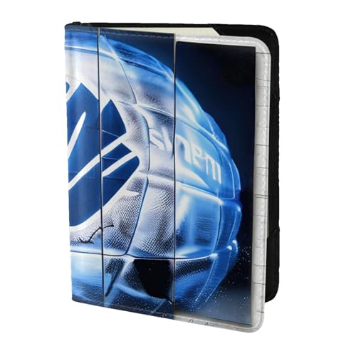 Reisepasshülle aus Leder, Motiv: Eishockey-Kunstmuster, für Damen und Herren, Reisebrieftasche, Reisepasshülle, Schwarz, Einheitsgröße von YQxwJL