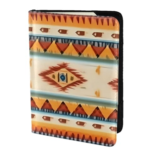 Reisepasshülle aus Leder mit Indianeraufdruck, für Damen und Herren, Reisebrieftasche, Reisepasshülle, Schwarz, Einheitsgröße von YQxwJL