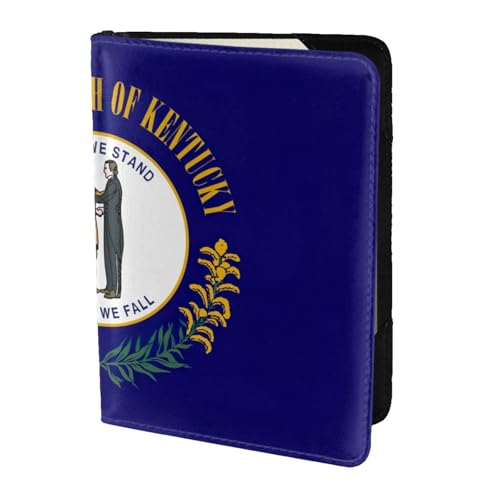 Reisepasshülle aus Leder mit Kentucky-Flaggen-Aufdruck, für Damen und Herren, Reisebrieftasche, Reisepasshülle, Schwarz, Einheitsgröße von YQxwJL