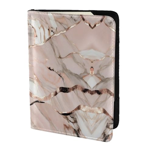 Reisepasshülle aus Leder mit Marmor-Aufdruck, für Damen und Herren, Reisebrieftasche, Reisepasshülle, Schwarz, Einheitsgröße von YQxwJL