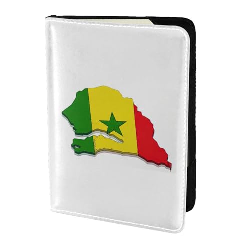 Reisepasshülle aus Leder mit Senegal-Flagge, für Damen und Herren, Reisebrieftasche, Reisepasshülle, Schwarz, Einheitsgröße von YQxwJL