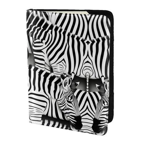 Reisepasshülle aus Leder mit Zebramuster, für Damen und Herren, Reisebrieftasche, Reisepasshülle, Schwarz, Einheitsgröße von YQxwJL
