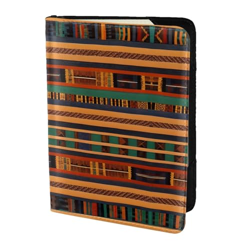 Reisepasshülle aus Leder mit afrikanischem Webdruck, für Damen und Herren, Reisebrieftasche, Reisepasshülle, Schwarz, Einheitsgröße von YQxwJL