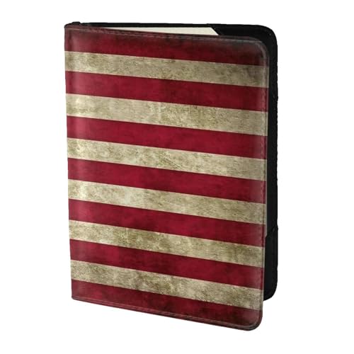 Reisepasshülle aus Leder mit amerikanischer Flagge, für Damen und Herren, Reisebrieftasche, Reisepasshülle, Schwarz, Einheitsgröße von YQxwJL
