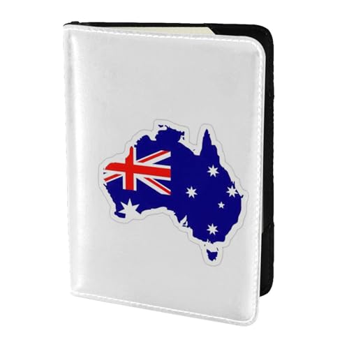 Reisepasshülle aus Leder mit australischer Flagge, für Damen und Herren, Reisebrieftasche, Reisepasshülle, Schwarz, Einheitsgröße von YQxwJL