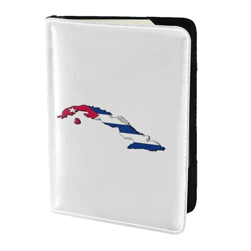 Reisepasshülle aus Leder mit kubanischer Flagge, für Damen und Herren, Reisebrieftasche, Reisepasshülle, Schwarz, Einheitsgröße von YQxwJL