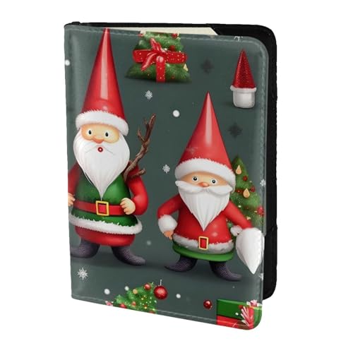 Reisepasshülle aus Leder mit lustigem Zwergen-Motiv, für Damen und Herren, Reisebrieftasche, Reisepasshülle, Schwarz, Einheitsgröße von YQxwJL