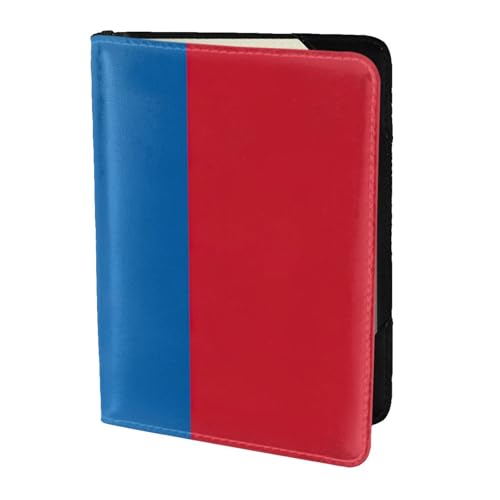 Reisepasshülle aus Leder mit mongolischer Flagge, für Damen und Herren, Reisebrieftasche, Reisepasshülle, Schwarz, Einheitsgröße von YQxwJL