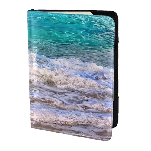 Reisepasshülle aus Leder mit tropischem Meeresaufdruck, für Damen und Herren, Reisebrieftasche, Reisepasshülle, Weiß, Schwarz, Einheitsgröße von YQxwJL