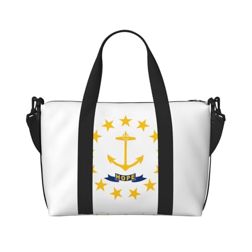 Reisetasche Rhode Island Flagge Druck Sporttasche Crossbody Bag Wochenendtasche für Damen und Herren Schwarz One Size, Schwarz , one size von YQxwJL