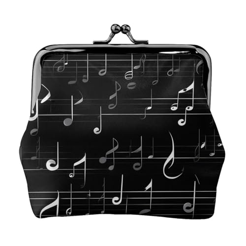 Schwarze Geldbörse mit Musiknoten-Druck, Mini-Geldbörse für Damen, kleine Münzbörse für Kreditkarte, Ausweis, Schlüssel, Schwarz, Einheitsgröße, Vintage von YQxwJL