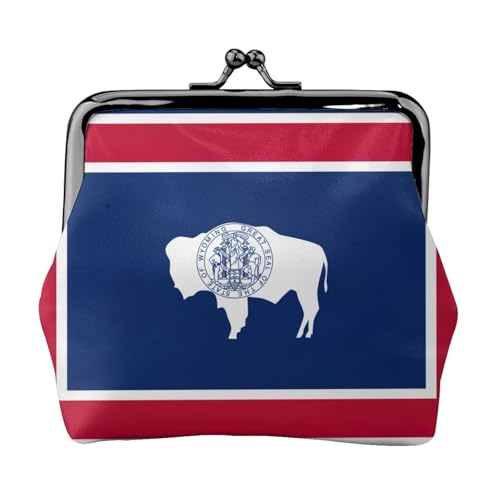 Wyoming Geldbörse mit Staatsflaggen-Druck, Mini-Geldbörse für Damen, kleine Münzbörse für Kreditkarte, Ausweis, Schlüssel, Schwarz, Einheitsgröße, Vintage von YQxwJL