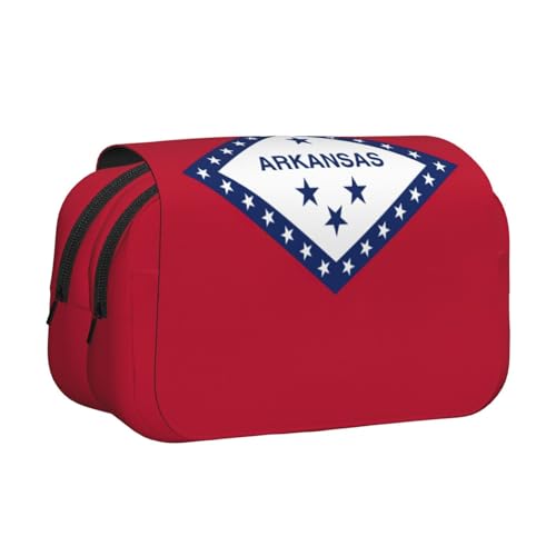 YQxwJL Arkansas Federmäppchen mit Staatsflaggen-Druck, großes Fassungsvermögen, tragbar, großes Federmäppchen mit Reißverschluss, für Büro und Zuhause von YQxwJL