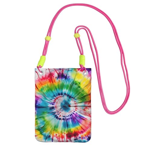 YQxwJL Batik-Telefontasche, Hippie-Druck, für Männer und Frauen, lässige Mini-Handytasche, Anti-Diebstahl-Handytasche, für Wandern, Reisen, Fuchusia, Einheitsgröße von YQxwJL