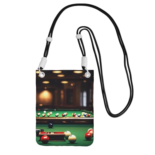 YQxwJL Billard-Druck-Schultertasche für Männer und Frauen, lässige Mini-Handygeldbörsen, Anti-Diebstahl-Handytasche, für Wandern, Reisen, Schwarz, Einheitsgröße von YQxwJL
