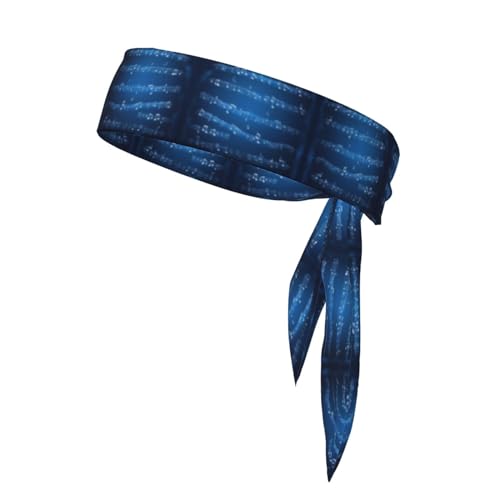 YQxwJL Blaue Kopfbänder mit Musiknoten-Druck, für Männer und Frauen, verstellbares Bandana-Schweißband, Haarbänder für Sport YQxwJL Blaue Kopfbänder mit Musiknoten-Druck, für Männer und Frauen, verstellbares Bandana-Schweißband, Haarbänder für Sport von YQxwJL