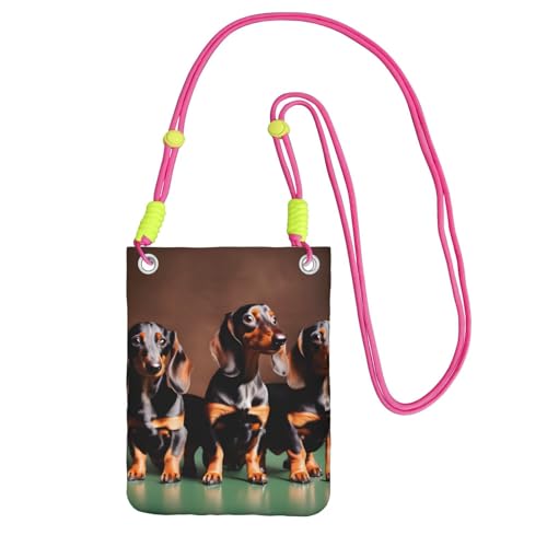 YQxwJL Dackel Weiner Hundetasche für Männer und Frauen, lässige Mini-Handygeldbörsen, Anti-Diebstahl-Handytasche, für Wandern, Reisen, Fuchusia, Einheitsgröße von YQxwJL