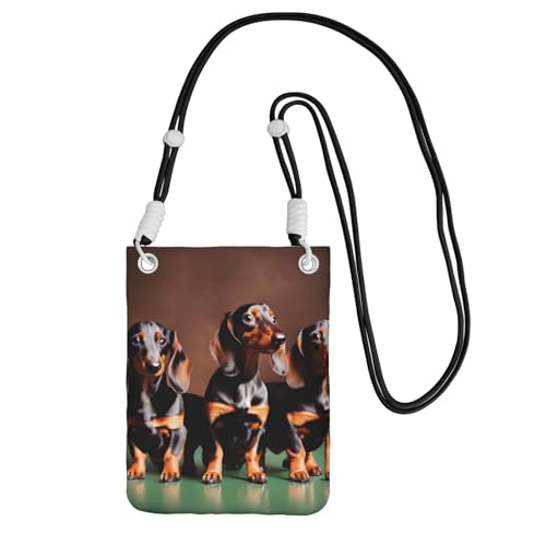 YQxwJL Dackel Weiner Hundetasche für Männer und Frauen, lässige Mini-Handygeldbörsen, Anti-Diebstahl-Handytasche, für Wandern, Reisen, Schwarz, Einheitsgröße von YQxwJL