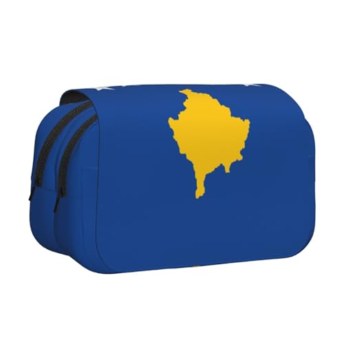 YQxwJL Federmäppchen, Motiv: Flagge des Kosovo, großes Fassungsvermögen, tragbar, mit Reißverschluss, für Büro und Zuhause von YQxwJL