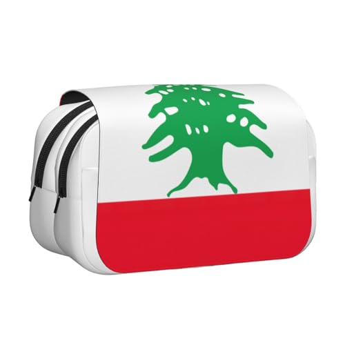 YQxwJL Federmäppchen, Motiv: Flagge des Libanon, großes Fassungsvermögen, tragbar, mit Reißverschluss, für Büro und Zuhause von YQxwJL