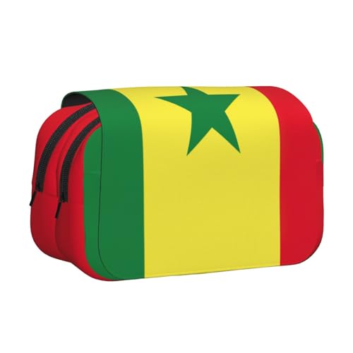 YQxwJL Federmäppchen, Motiv: Flagge des Senegals, großes Fassungsvermögen, tragbar, mit Reißverschluss, für Büro und Zuhause von YQxwJL