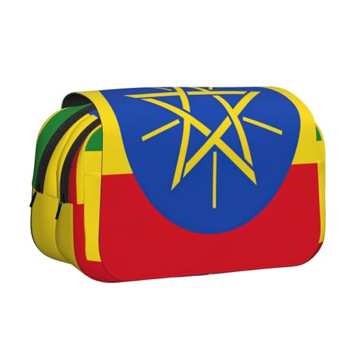 YQxwJL Federmäppchen, Motiv: Flagge von Äthiopien, großes Fassungsvermögen, tragbar, großes Federmäppchen mit Reißverschluss, für Büro und Zuhause von YQxwJL
