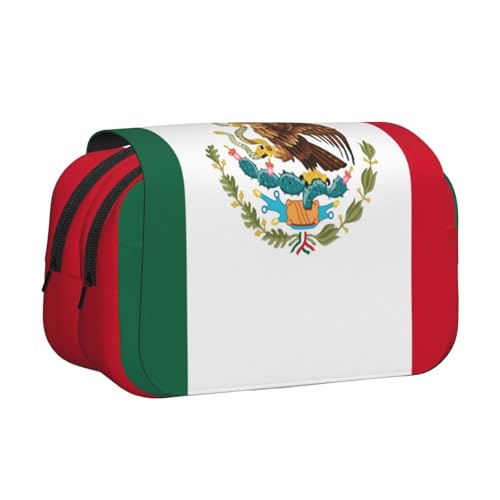 YQxwJL Federmäppchen, Motiv: Flagge von Mexiko, großes Fassungsvermögen, tragbar, mit Reißverschluss, für Büro und Zuhause von YQxwJL