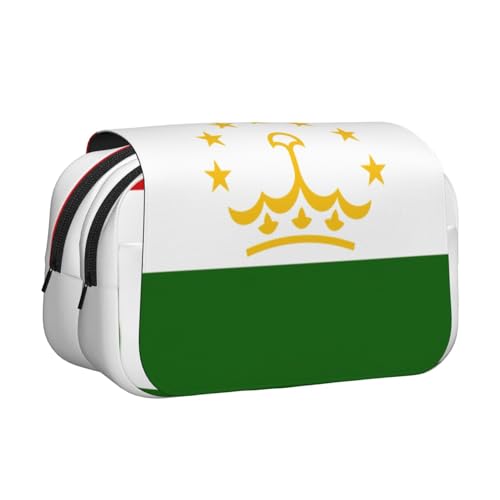 YQxwJL Federmäppchen, Motiv: Flagge von Tadschikistan, großes Fassungsvermögen, tragbar, großes Federmäppchen mit Reißverschluss, für Büro und Zuhause von YQxwJL