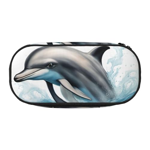 YQxwJL Federmäppchen, Motiv: Ozean, Delphin, mit großem Fassungsvermögen, schwarz, Stifteetui, Organizer für Büro, Uni YQxwJL Federmäppchen, Motiv: Ozean, Delphin, mit großem Fassungsvermögen, schwarz, Stifteetui, Organizer für Büro, Uni von YQxwJL